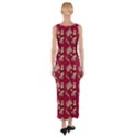 Robin Art Red Pattern Fitted Maxi Dress View2