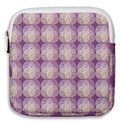 Doily Only Pattern Purple Mini Square Pouch by snowwhitegirl