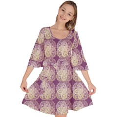 Doily Only Pattern Purple Velour Kimono Dress by snowwhitegirl