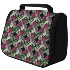 Doily Rose Pattern Black Full Print Travel Pouch (big) by snowwhitegirl