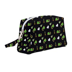 Green Elephant Pattern Wristlet Pouch Bag (medium) by snowwhitegirl