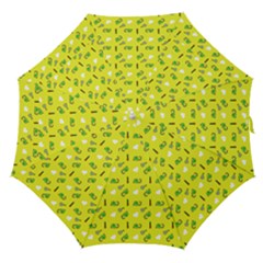 Green Elephant Pattern Yellow Straight Umbrellas by snowwhitegirl