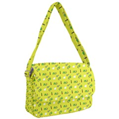 Green Elephant Pattern Yellow Courier Bag by snowwhitegirl