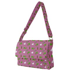 Green Elephant Pattern Mauve Full Print Messenger Bag (s) by snowwhitegirl