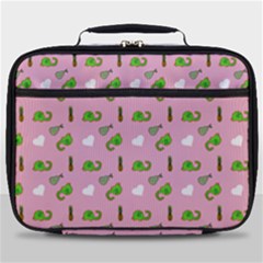 Green Elephant Pattern Pink Full Print Lunch Bag by snowwhitegirl