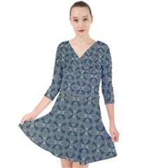 Pattern1 Quarter Sleeve Front Wrap Dress by Sobalvarro