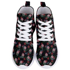 Dark Floral Butterfly Black Women s Lightweight High Top Sneakers by snowwhitegirl