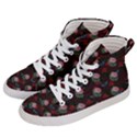 Dark Floral Butterfly Burgundy Men s Hi-Top Skate Sneakers View2