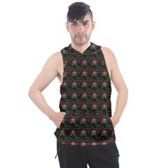 Dark Floral Butterfly Teal Bats Lip Green Small Men s Sleeveless Hoodie by snowwhitegirl