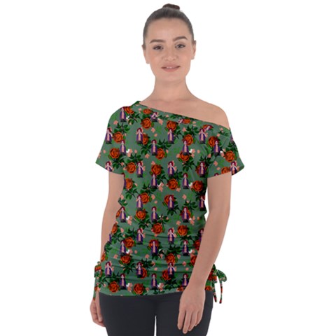 Fiola Pattern Green Tie-up Tee by snowwhitegirl