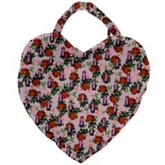 Fiola Pattern Pink Giant Heart Shaped Tote by snowwhitegirl