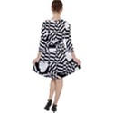 Black And White Crazy Pattern Ruffle Dress View2