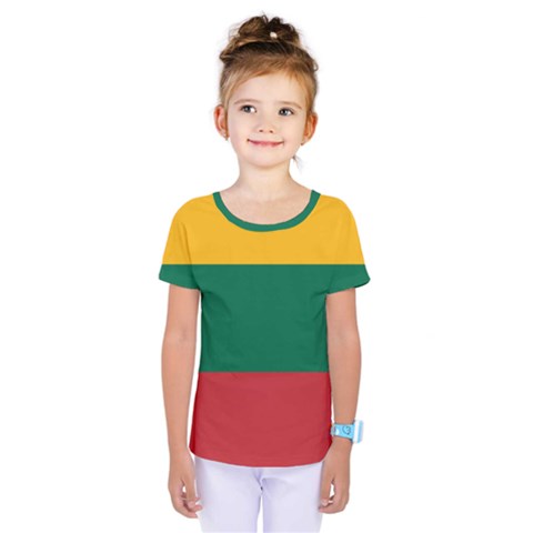 Lithuania Flag Kids  One Piece Tee by FlagGallery