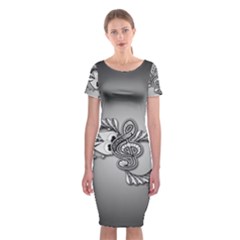 Decorative Clef, Zentangle Design Classic Short Sleeve Midi Dress by FantasyWorld7