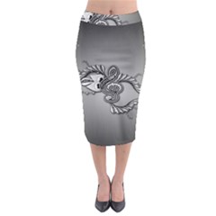 Decorative Clef, Zentangle Design Midi Pencil Skirt by FantasyWorld7