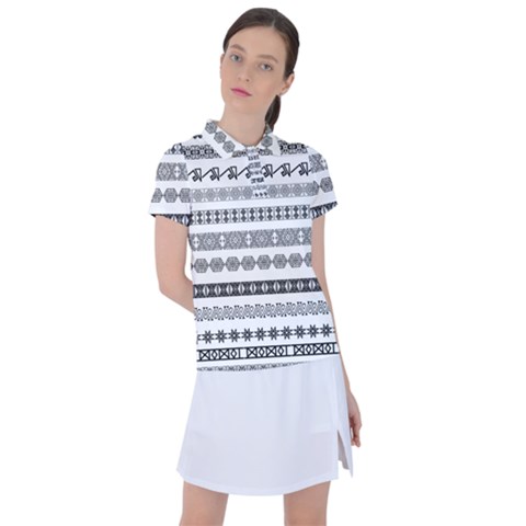 Borders Ikat Ethnic Frame Tribal Women s Polo Tee by Wegoenart