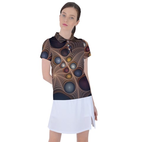 Fractal Fantasy Abstract Design Women s Polo Tee by Wegoenart