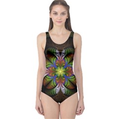 Fractal Flower Fantasy Pattern One Piece Swimsuit by Wegoenart