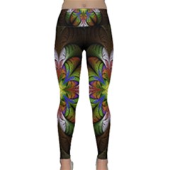 Fractal Flower Fantasy Pattern Lightweight Velour Classic Yoga Leggings by Wegoenart