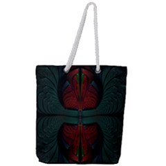 Fractal Abstract Background Pattern Full Print Rope Handle Tote (large) by Wegoenart