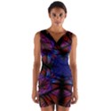 Ornament Decorative Floral Design Wrap Front Bodycon Dress View1