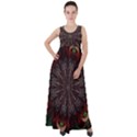 Fractal Flower Fantasy Floral Empire Waist Velour Maxi Dress View1