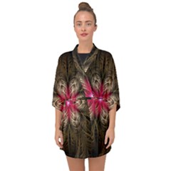 Fractal Background Design Abstract Half Sleeve Chiffon Kimono by Wegoenart