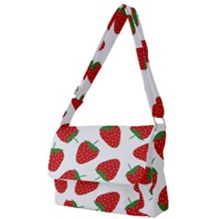 Seamless Pattern Fresh Strawberry Full Print Messenger Bag (l) by Wegoenart