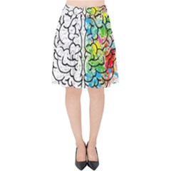 Brain Mind Psychology Idea Drawing Velvet High Waist Skirt by Wegoenart