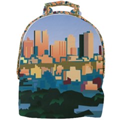 City Buildings Urban Dawn Mini Full Print Backpack by Wegoenart