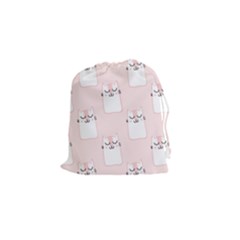 Pattern Pink Cute Sweet Fur Cats Drawstring Pouch (small) by Wegoenart