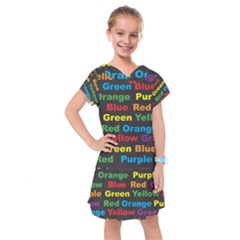 Red Yellow Blue Green Purple Kids  Drop Waist Dress by Wegoenart