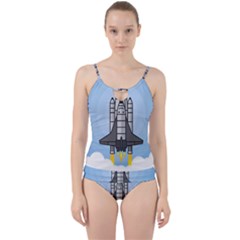 Rocket Shuttle Spaceship Science Cut Out Top Tankini Set by Wegoenart