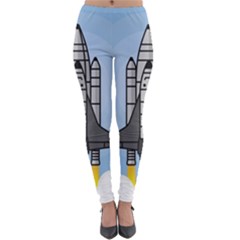 Rocket Shuttle Spaceship Science Lightweight Velour Leggings by Wegoenart