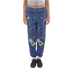 Cat Cosmos Cosmonaut Rocket Women s Jogger Sweatpants by Wegoenart