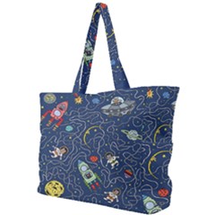 Cat Cosmos Cosmonaut Rocket Simple Shoulder Bag by Wegoenart