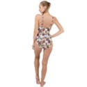 Multicolored Floral Collage Print High Neck One Piece Swimsuit View2