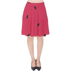 Minimalist Summer Watermelon Wallpaper Velvet High Waist Skirt by Nexatart