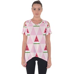 Seamless Pattern Watermelon Slices Geometric Style Cut Out Side Drop Tee by Nexatart