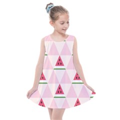 Seamless Pattern Watermelon Slices Geometric Style Kids  Summer Dress by Nexatart