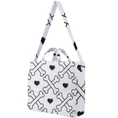 Dog Bone Seamless Pattern Heart Valentine Square Shoulder Tote Bag by Nexatart