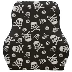 Skull Crossbones Seamless Pattern Holiday Halloween Wallpaper Wrapping Packing Backdrop Car Seat Velour Cushion  by Nexatart