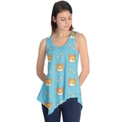 Cute Corgi Dog Face Pattern Sleeveless Tunic by Nexatart