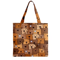 Cute Dog Seamless Pattern Background Zipper Grocery Tote Bag by Nexatart