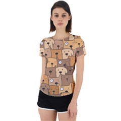 Cute Dog Seamless Pattern Background Back Cut Out Sport Tee by Nexatart