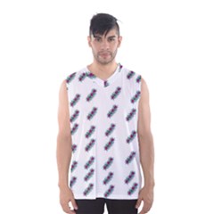 Japan Cherry Blossoms On White Men s Basketball Tank Top by pepitasart