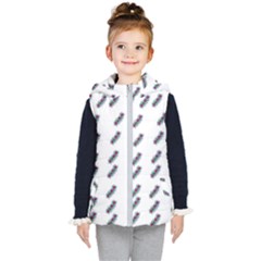 Japan Cherry Blossoms On White Kids  Hooded Puffer Vest by pepitasart