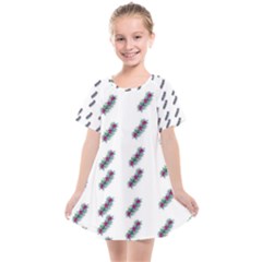 Japan Cherry Blossoms On White Kids  Smock Dress by pepitasart