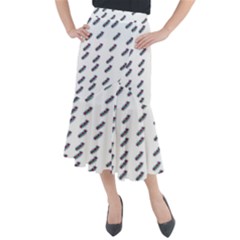 Japan Cherry Blossoms On White Midi Mermaid Skirt by pepitasart