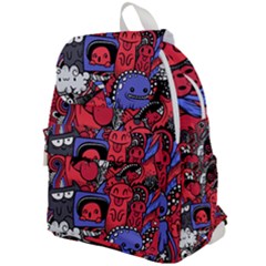 Abstract Grunge Urban Pattern With Monster Character Super Drawing Graffiti Style Vector Illustratio Top Flap Backpack by Nexatart